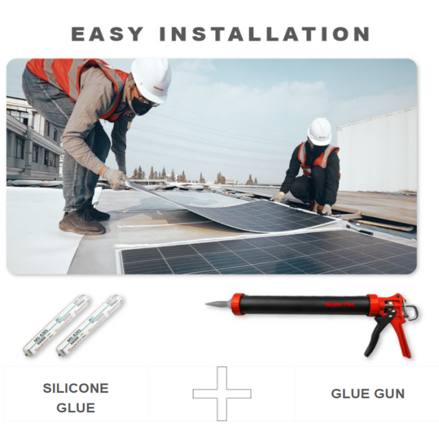 Painel solar semi flexível monocristalino ETFE para projeto comercial