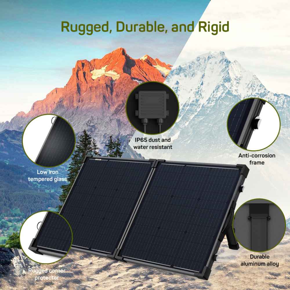 Kit de mala solar portátil portátil de 160 watts e 12 volts para caravana