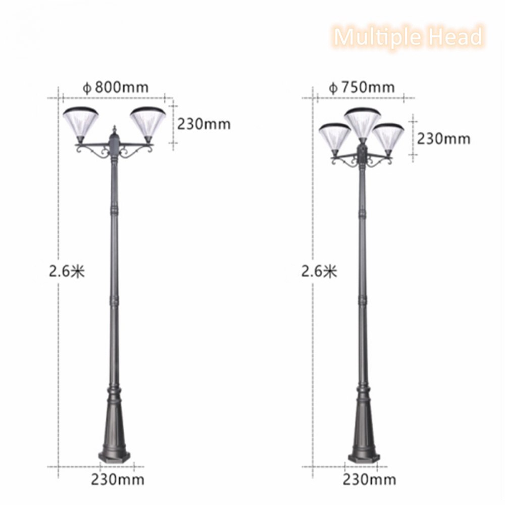 Luzes postais externas movidas a energia solar | Lâmpada LED para iluminação de quintal