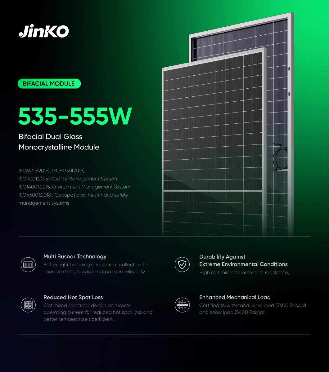 Painel Bifacial Jinko 540w