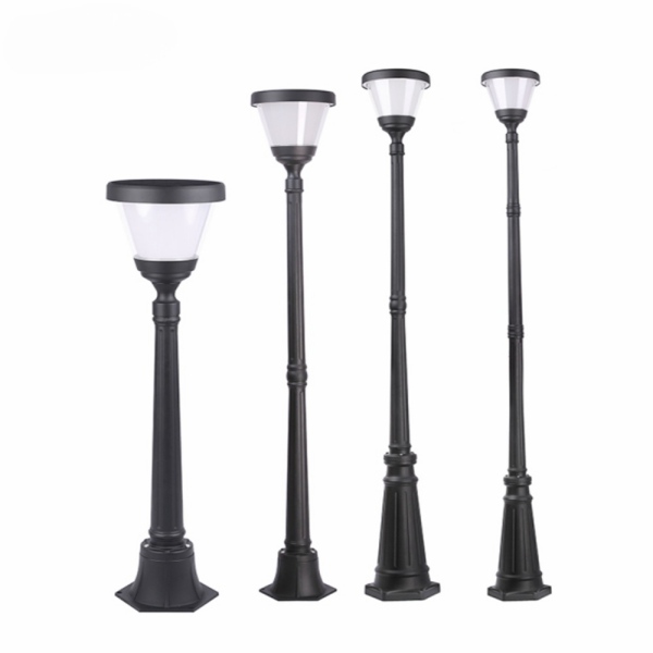 Luzes de poste de lâmpada LED movidas a energia solar comercial para solução de iluminação de varanda de jardim