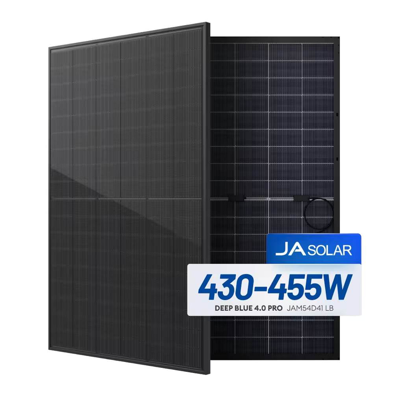 Ja Solar 440w 450w todos os painéis solares bifaciais com estrutura preta 