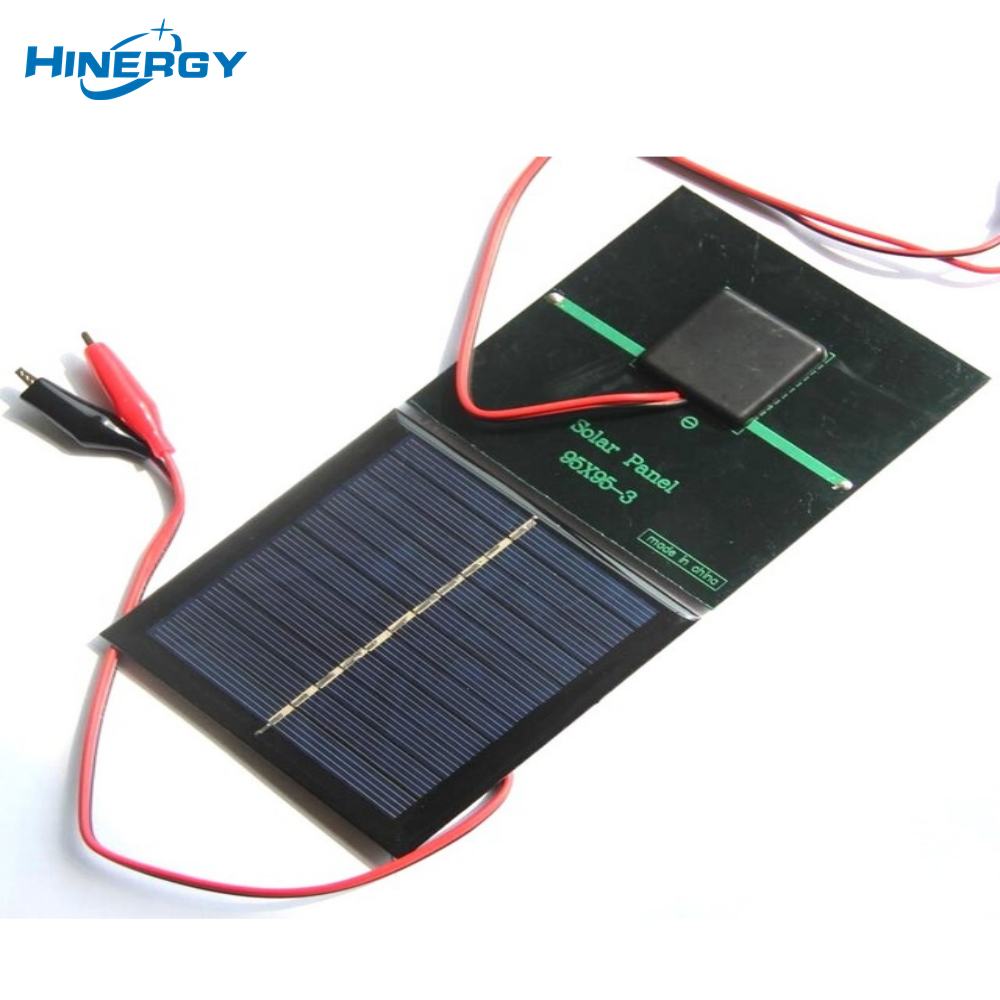 Hinergy Mini Pequeno Módulo de Painel Solar 5V 5.5V 6V 12V 18V DIY Carregador de Célula Solar Epóxi com Clipe Jacaré 