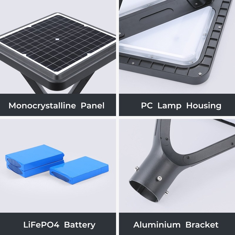 Postes solares | Luzes solares montadas em poste movidas a energia solar ao ar livre