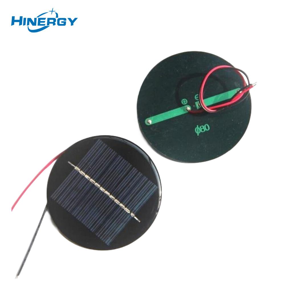 Célula fotovoltaica de círculo monocristalino Hinergy 5V 6V 9V 12V Circular Pequeno Preço do painel solar redondo