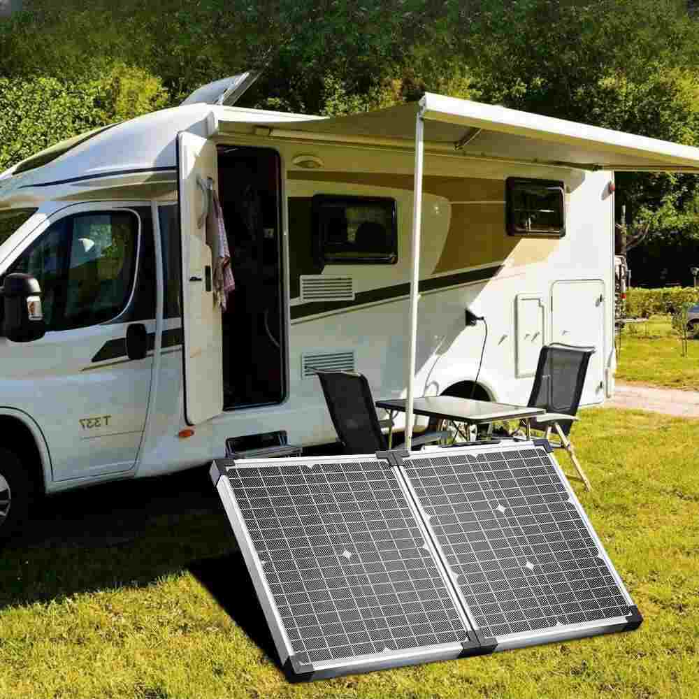 Mala portátil de 200 watts e 12 volts monocristalino dobrável com painel solar de 200 W para camping