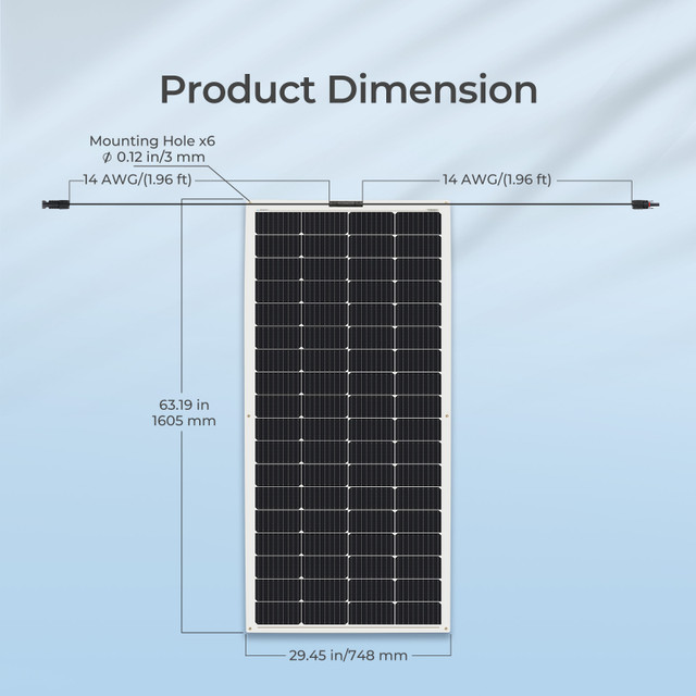 Kit de painéis solares monocristalinos semiflexíveis dobráveis ​​de 200 watts e 12 volts para uso marítimo de iates de teto de carro