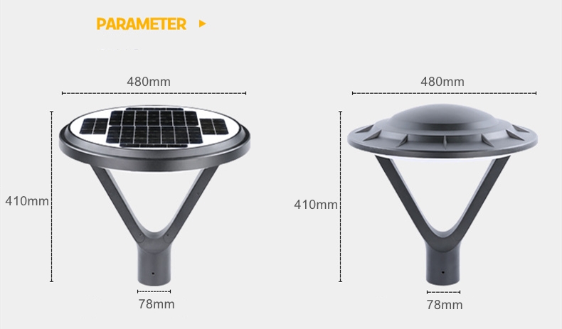 lâmpada solar post_dimension