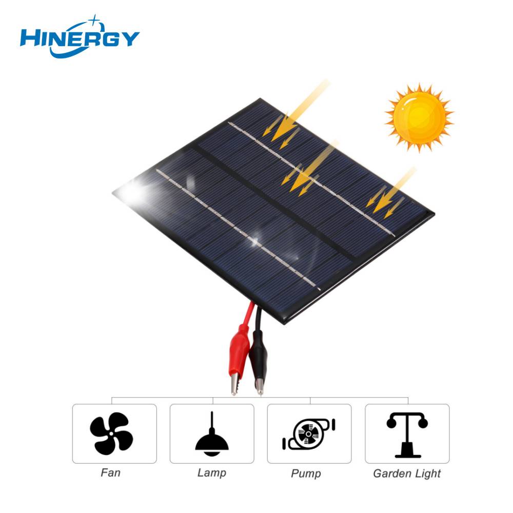 Hinergy Mini Pequeno Módulo de Painel Solar 5V 5.5V 6V 12V 18V DIY Carregador de Célula Solar Epóxi com Clipe Jacaré 