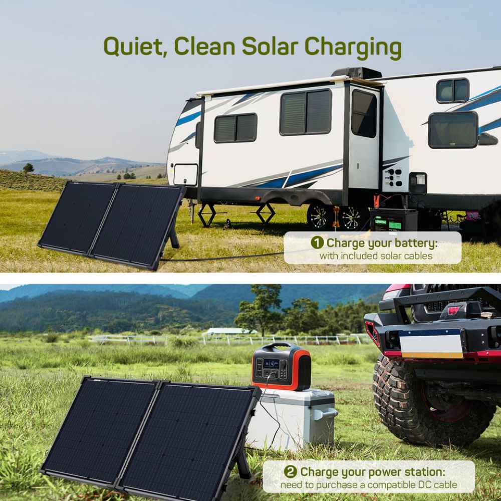 Kit de mala solar portátil portátil de 160 watts e 12 volts para caravana